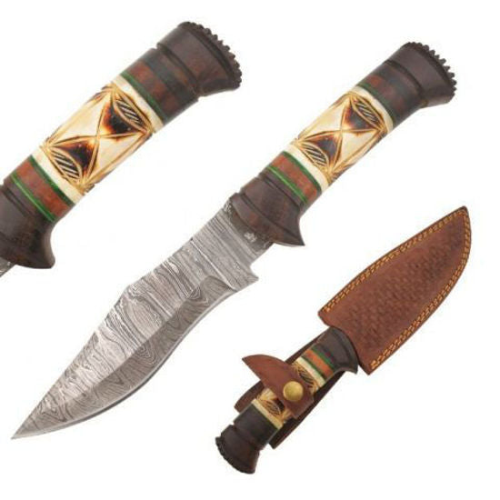 11"overall Damascus steel w sheath