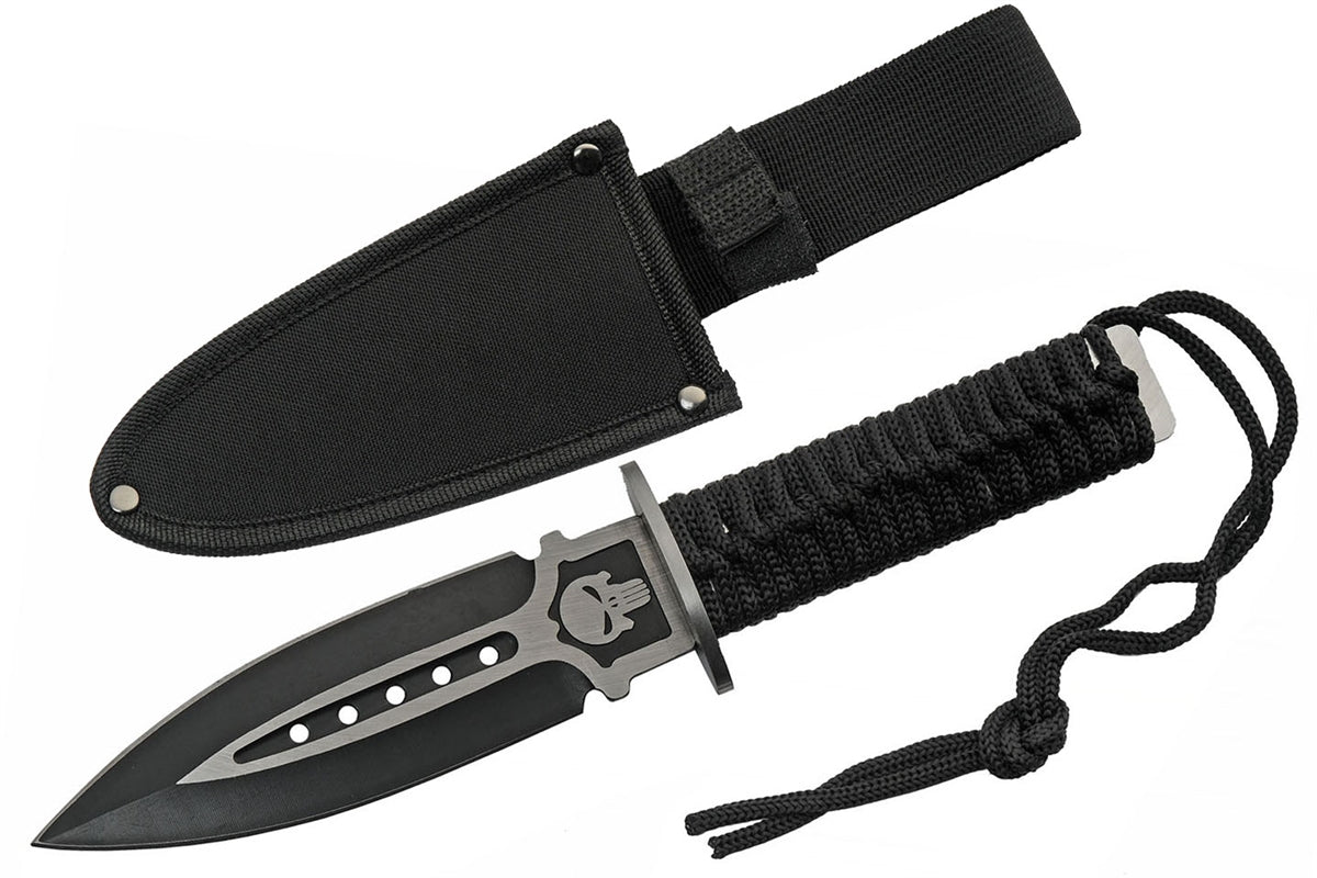 9.5" Skull Fixed Blade Knife