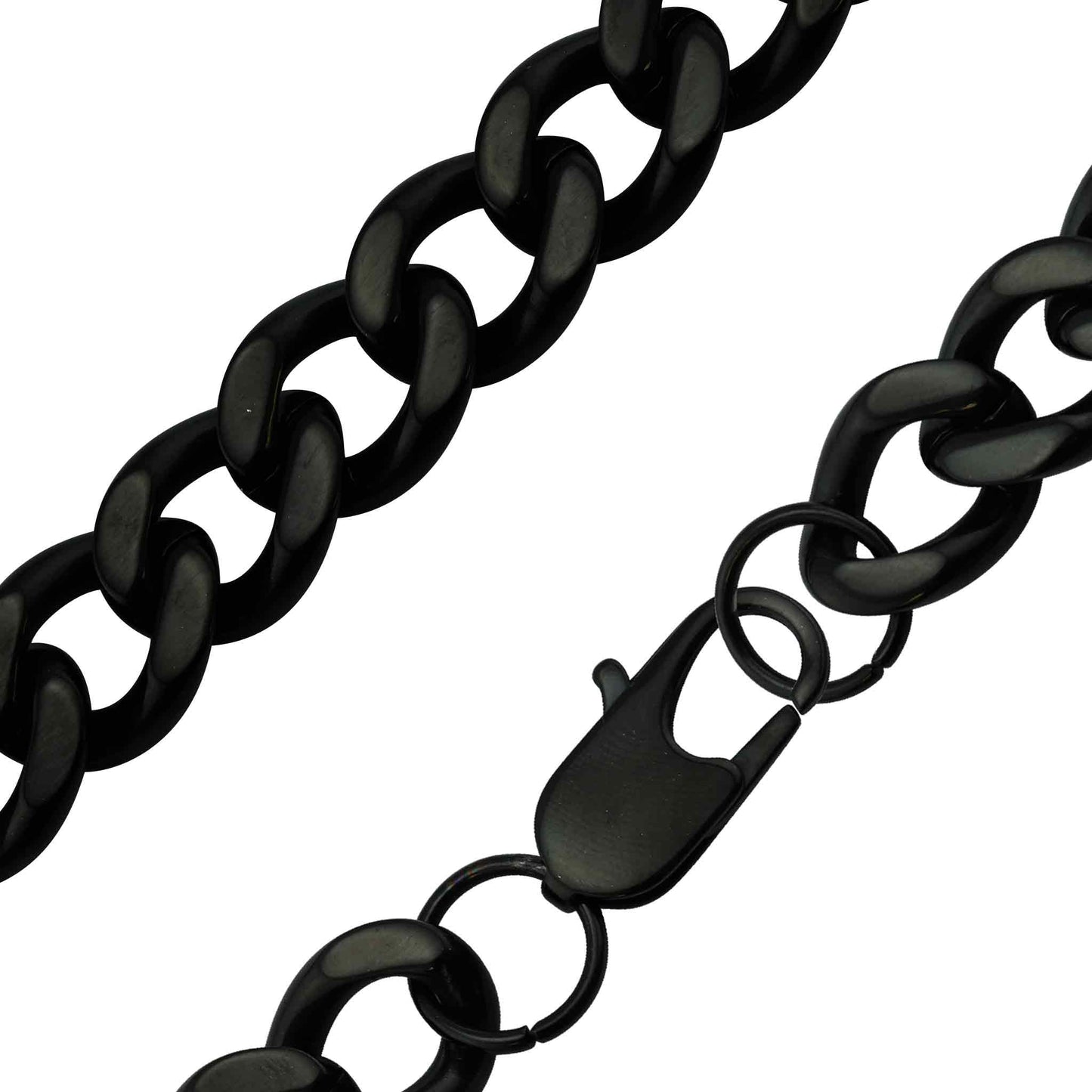 Black Curb Chain Bracelet 10"