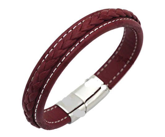 Leather Braid with Clasp Bracelet