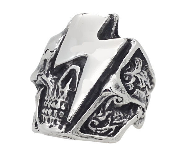 Lightning Skull Ring