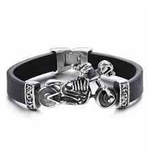 Leather Motorcycle leather bracelet