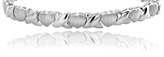 Ladies Stainless Steel "Hugs & Kisses" bracelet