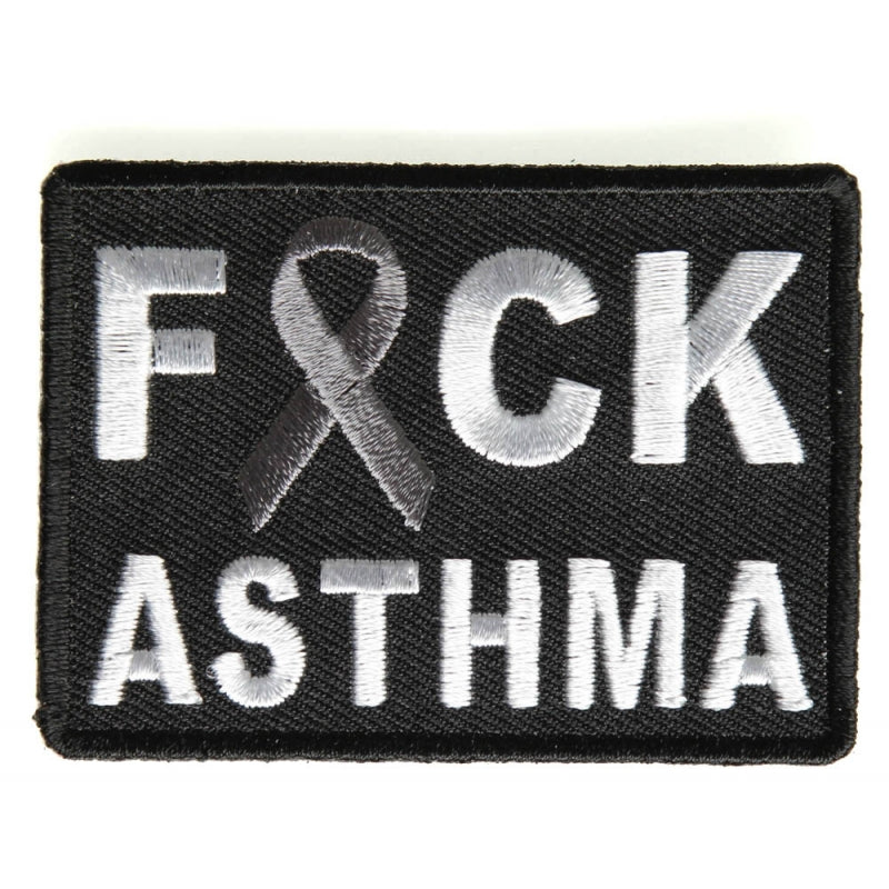 P#3133- Fuck asthma grey ribbon patch