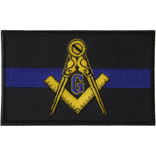 P#3168- "Mason flag blue line" yellow symbol
