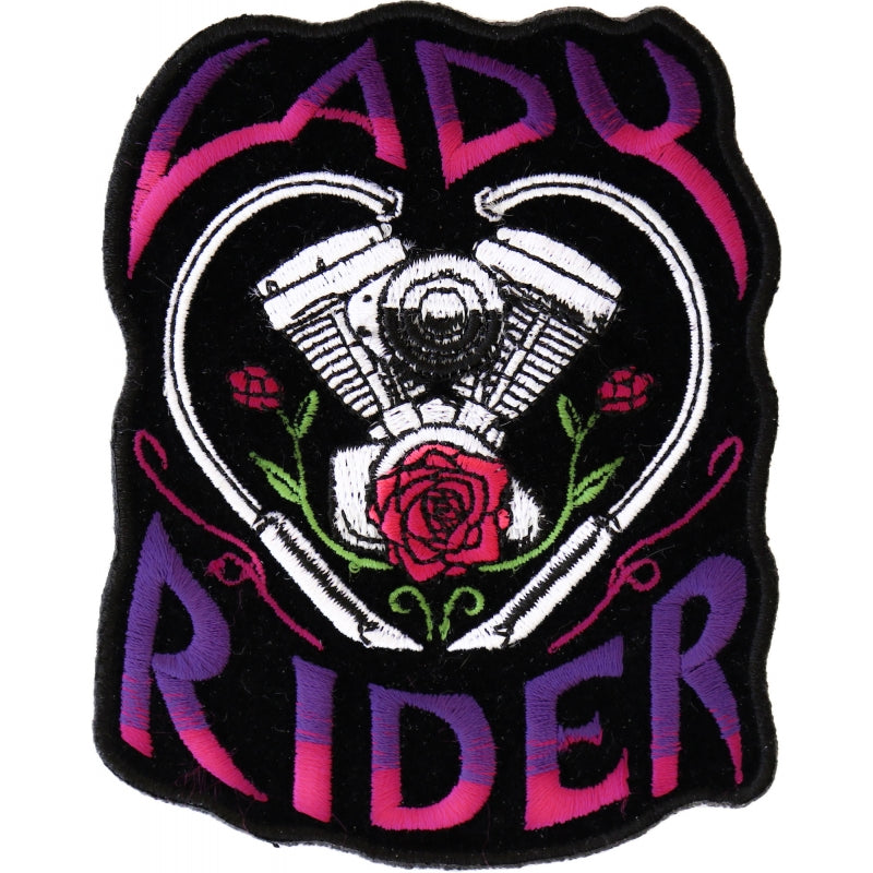 P#3230- Lady Rider heart with engine and rose