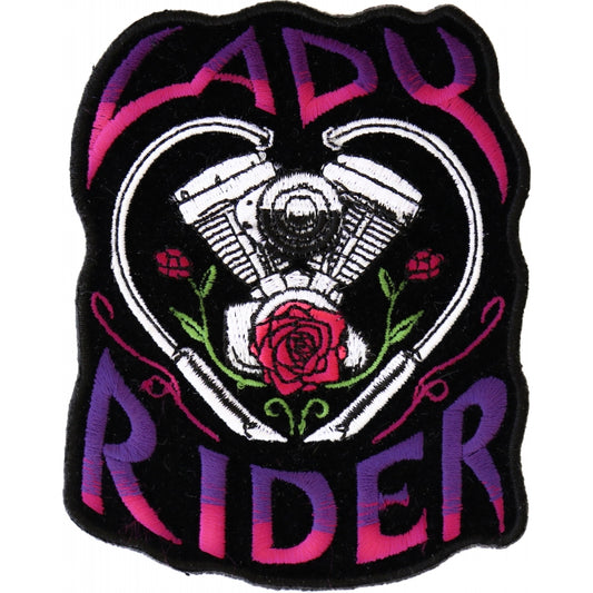 P#3230- Lady Rider heart with engine and rose