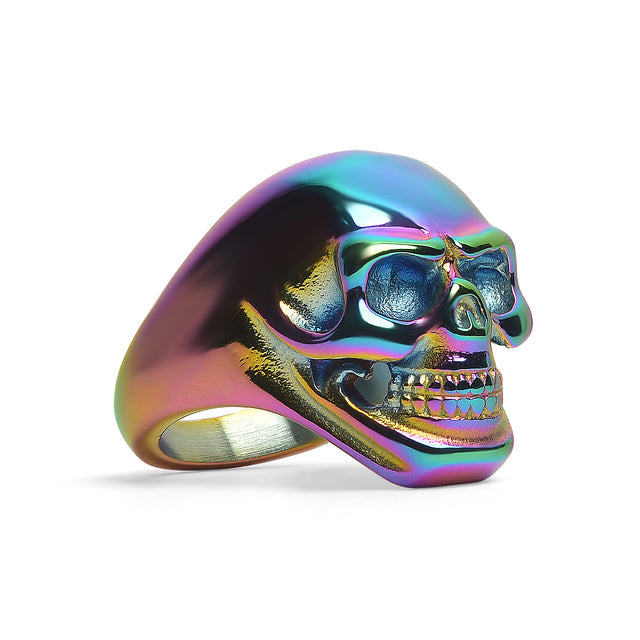 Stainless Steel Rainbow Skull Ring