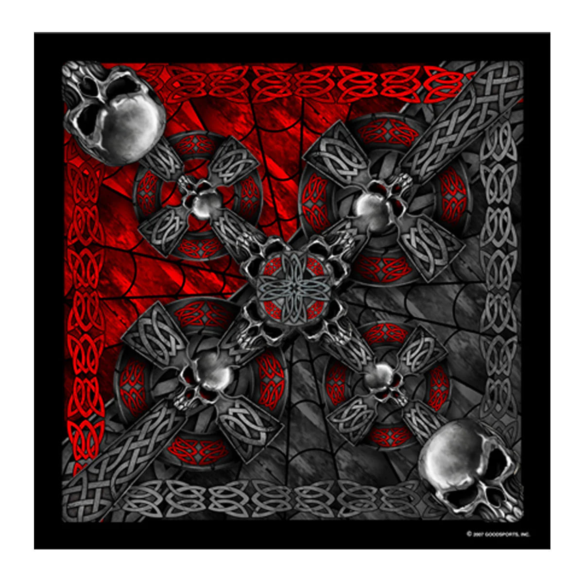 celtic cross and skulls bandana