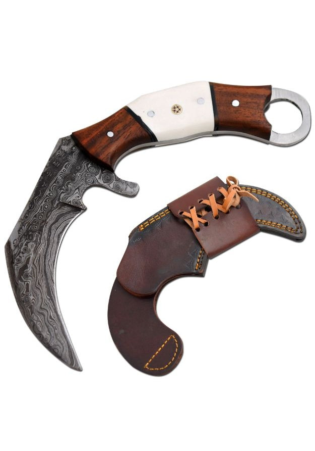 Old Ram Handmade Real Damascus Karambit