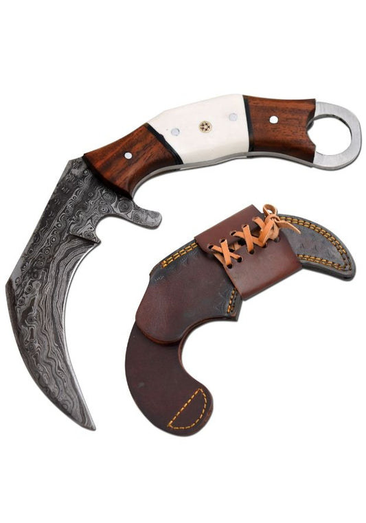Old Ram Handmade Real Damascus Karambit