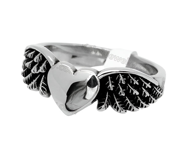 Heart with wings ring #7