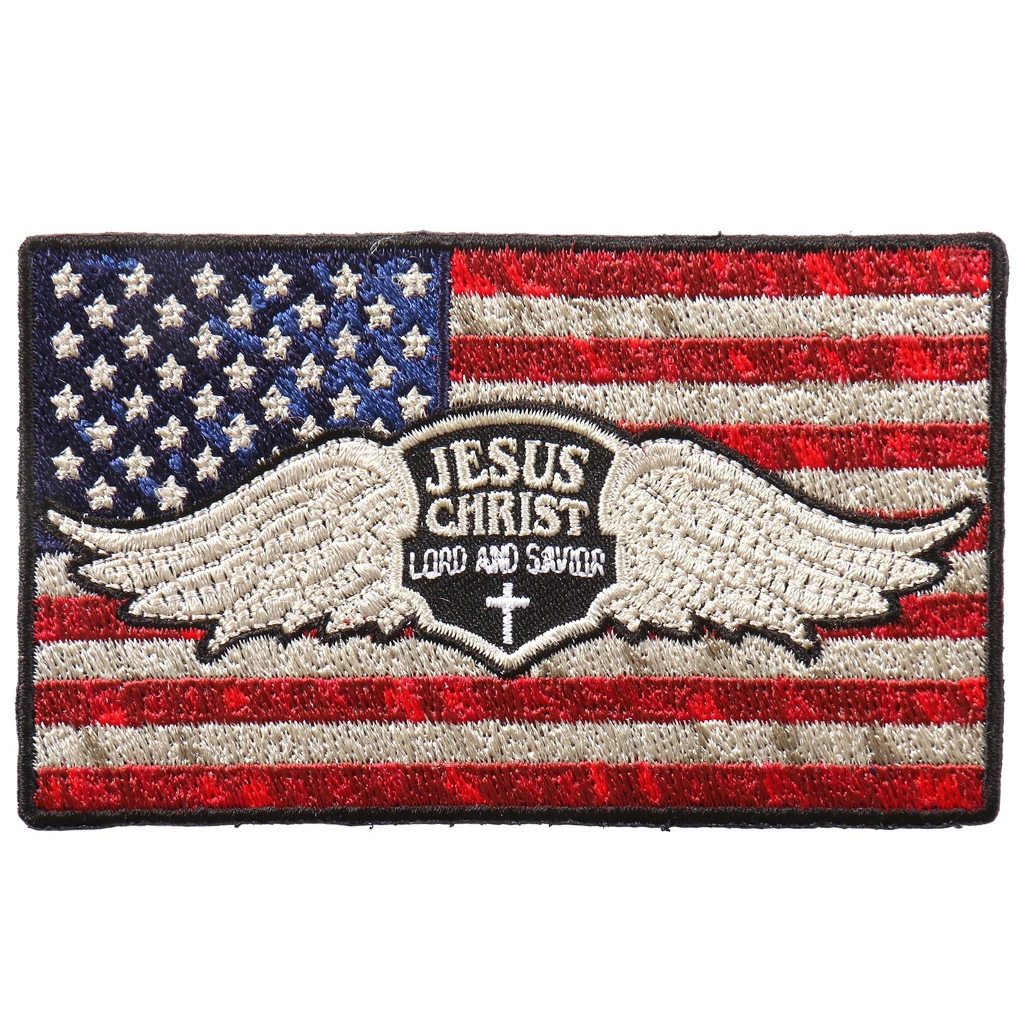 P#6083 - Jesus Christ Flag 4"x2" Patch