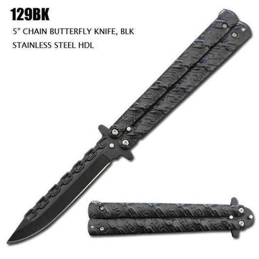 BUTTERFLY knife - Chain Style black