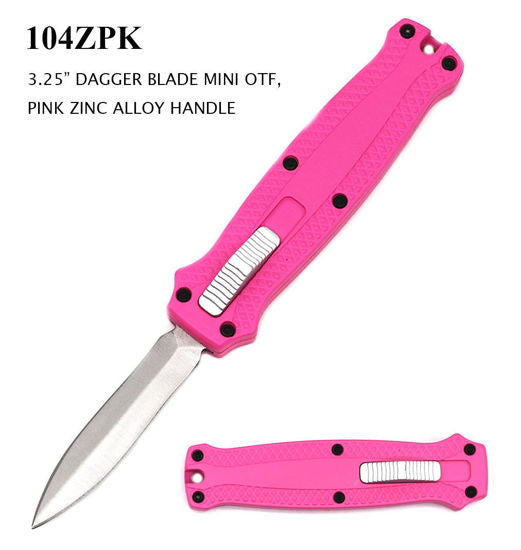 3.25'closed 5.5 overall mini otf knife pink