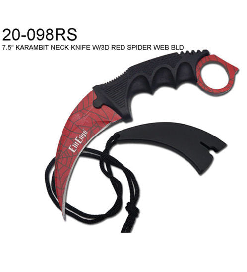 7.5″ Overall  KARAMBIT NECK KNIFE W/ABS SHEATH