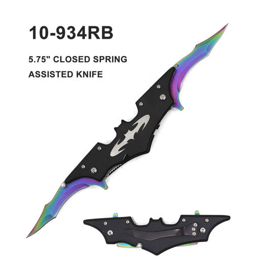 11"doble blade bet knife rainbow