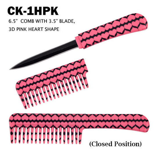 comb knife pink heart