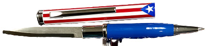 Puerto Rico flag pen knife