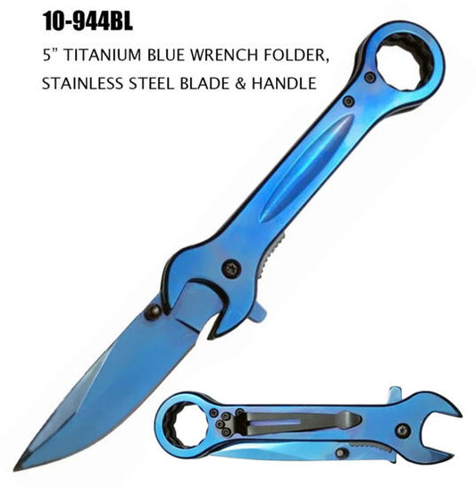 5"colsed wrench metal asst blue