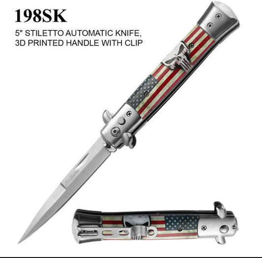 9" Automaitc Punisher US flag Milano Style