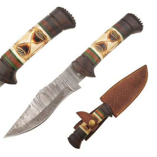 11"overall Damascus steel w sheath
