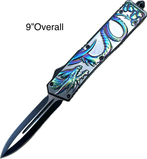 Rainbow Dragon OTF Knife heavy Duty