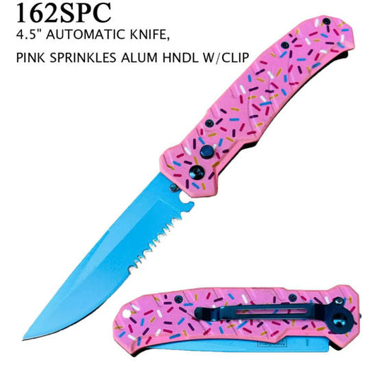 8" Overall Automatic knife	Pink w/ Sprinkles