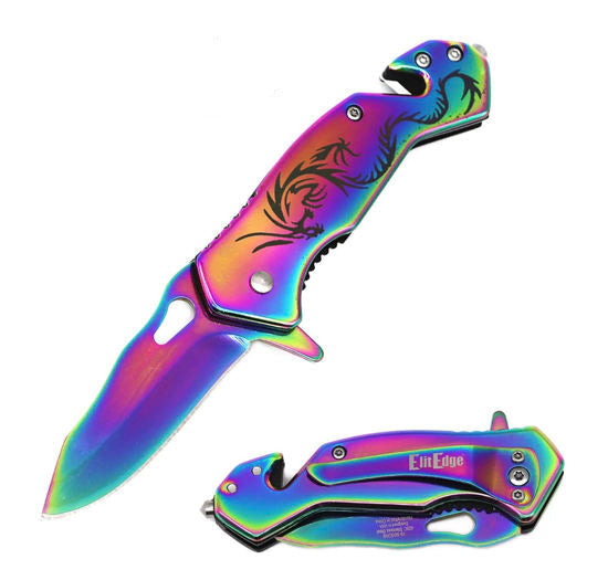 6.5"Overall asst knife metal RAINBOW