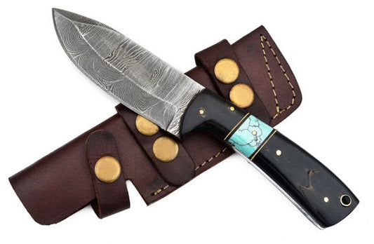 8"overall Damascus steel hunter