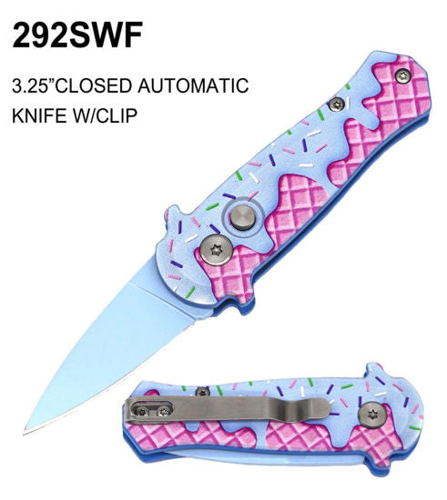 Blue Sprinkle Waffle knife