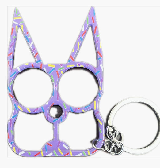 cat keychain purple sprinkles