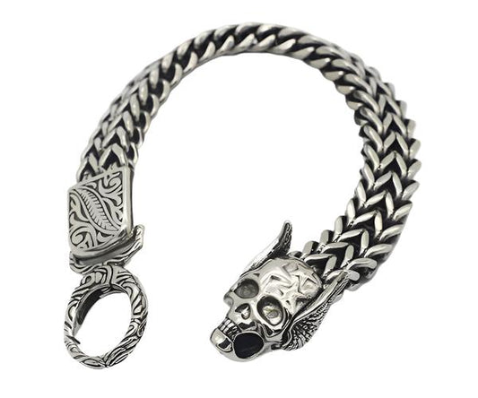 Demon head woven Stainless bracelet