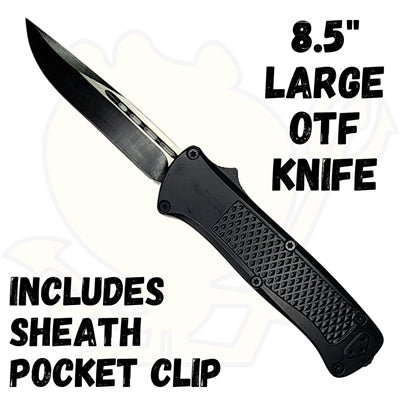 8.5" large Black OTF Knife