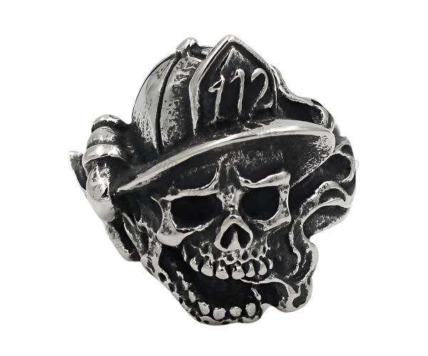 Fireman skull with smoke ring