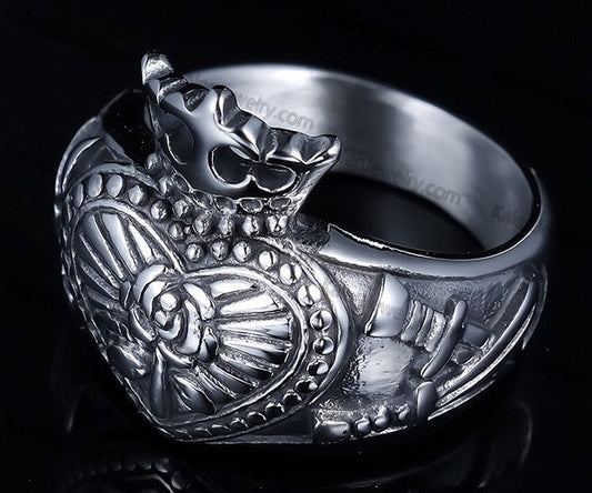 Crowned Rose Heart Ring