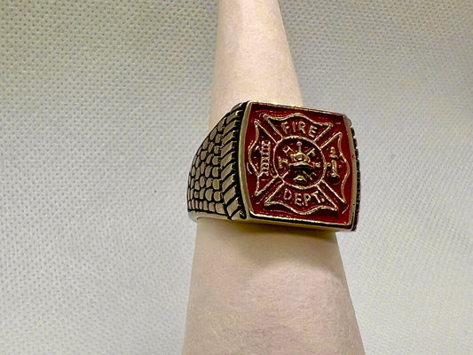 Fire department shield ring