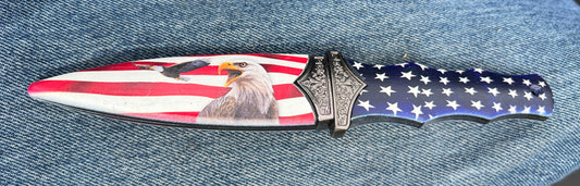 Stars and Stripes Boot Knife w eagle