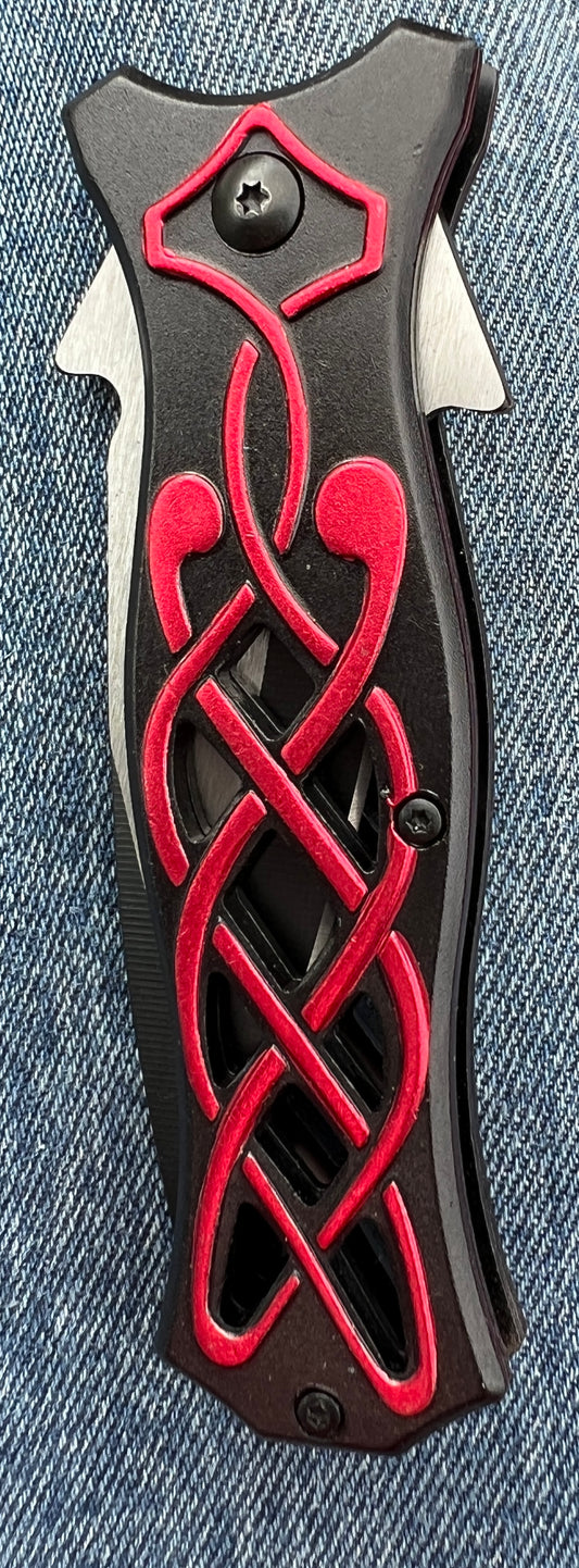 Red Celtic swirl knife