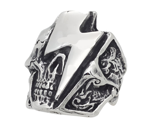 Lightning Skull Ring
