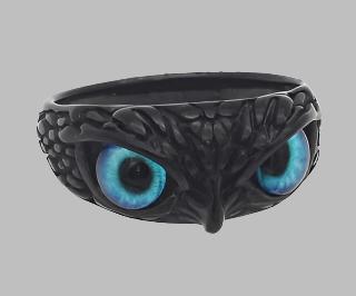 Owl Ring with Turquoise eyes