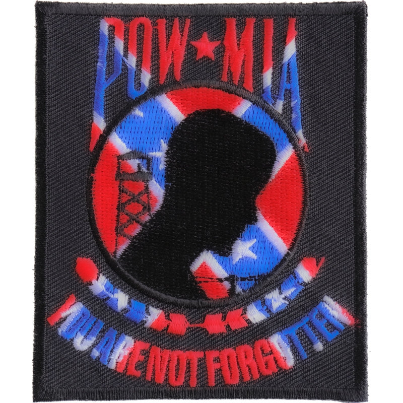 P#3028- POW MIA you are not forgotten Rebel flag in back