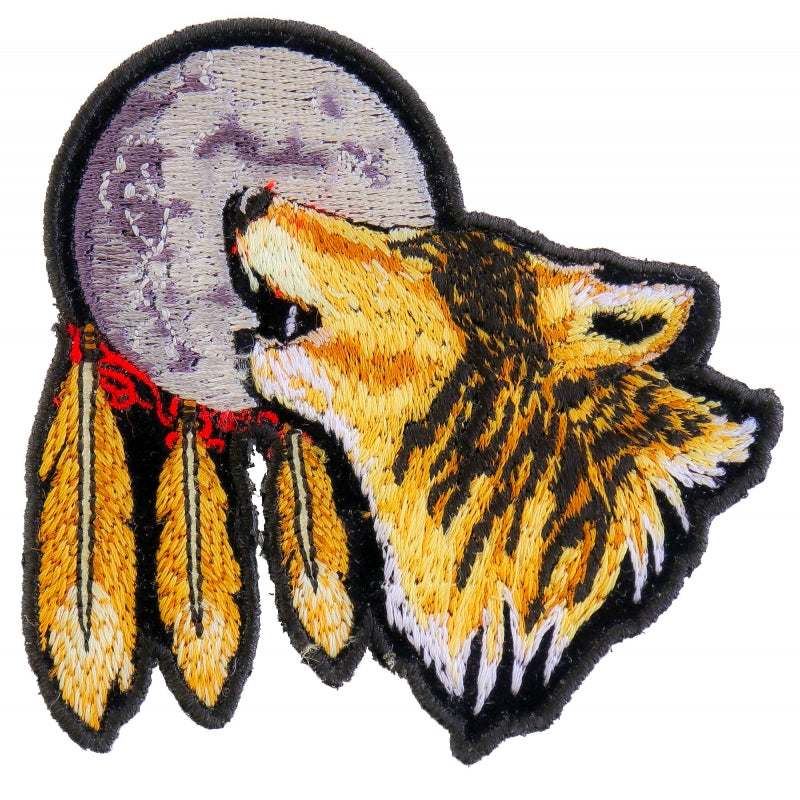 P#3102- Dreamcatcher with moon and wolf howling