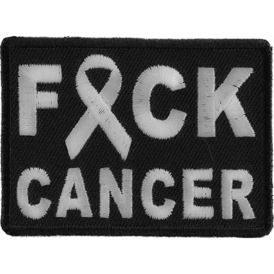 P#3137- "Fuck" FCK cancer white ribbon patch