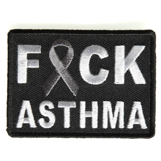 P#3133- Fuck asthma grey ribbon patch