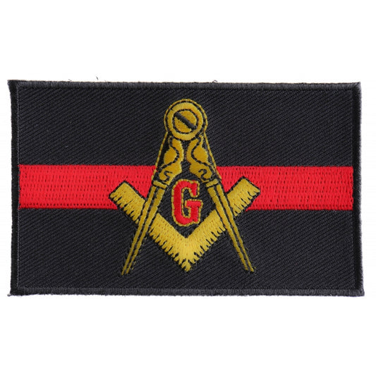 P#3169- "Mason flag Red line" - yellow symbol