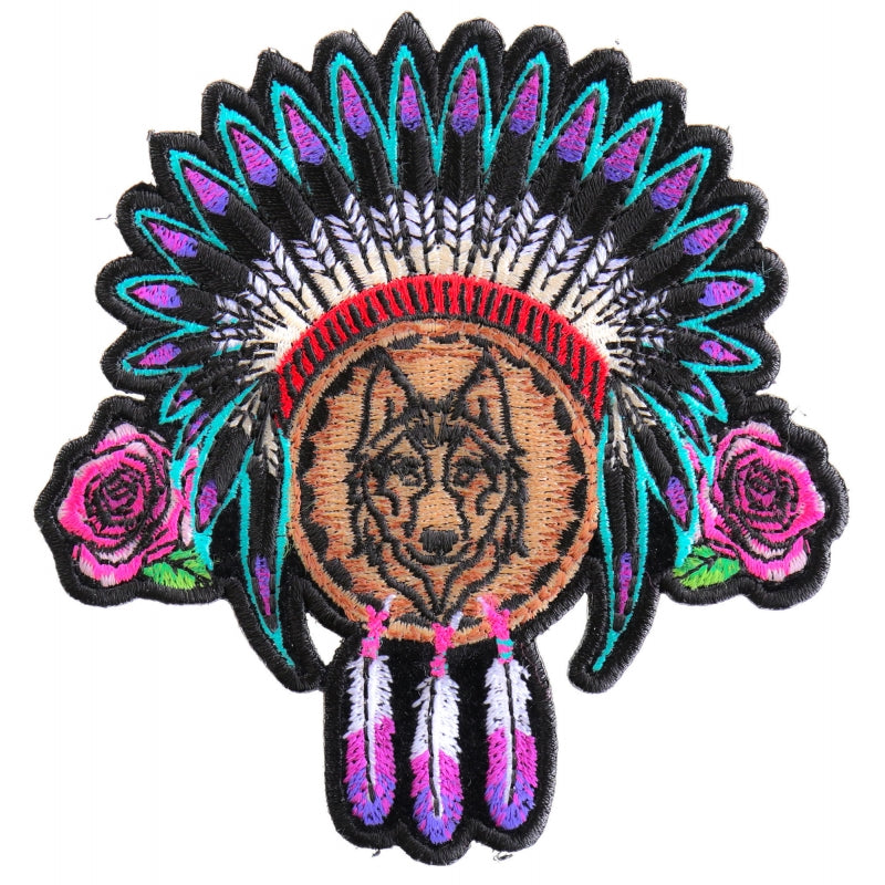 P#3217- Chief headdress with Wolf embroidered