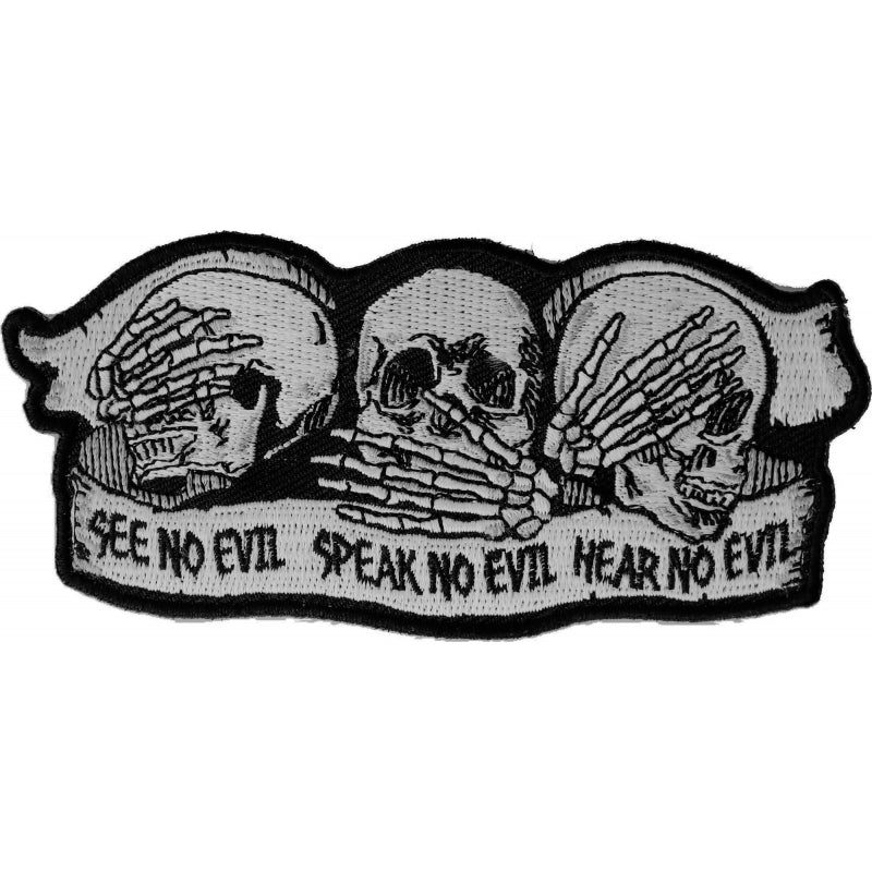P#3222- See you know evil speak no evil hear no evil skulls skeletons small