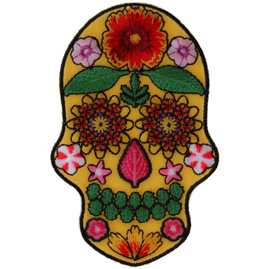 P#3250- Sugar skull yellow with flour on top