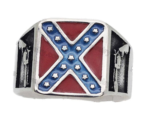 Rebel flag with pistols ring